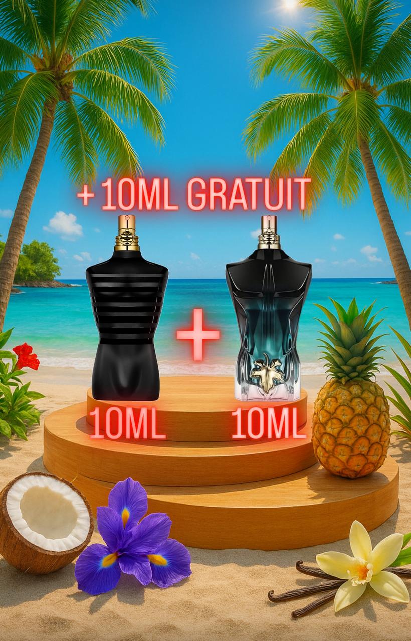 Le male le parfum + Le beau le parfum + 10ML  Gratuit